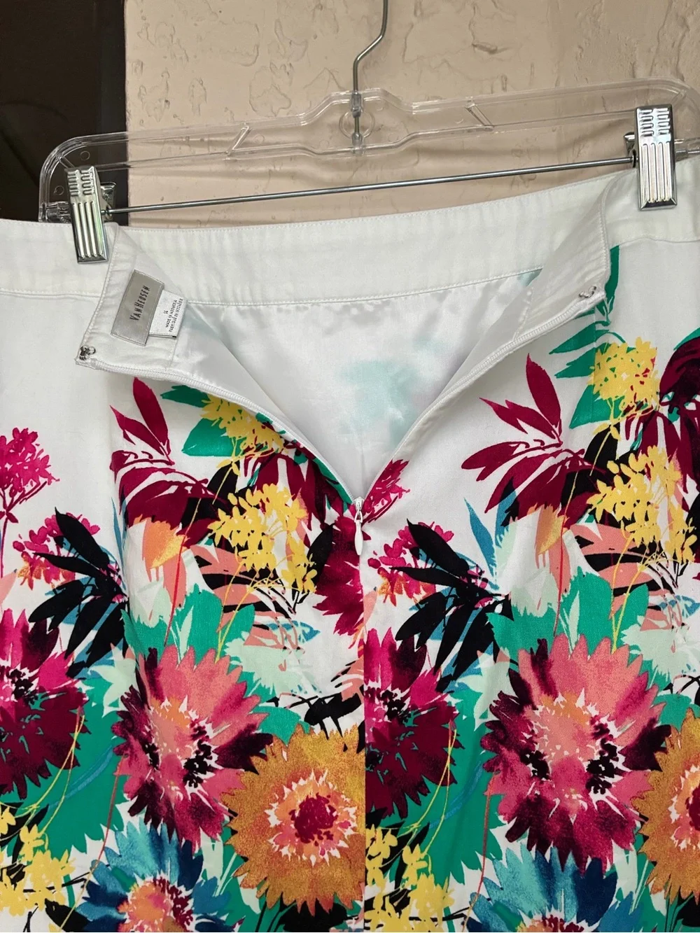 Van Heusen White Floral Pencil Skirt with Multicolor Bouquet - Picture 8 of 8